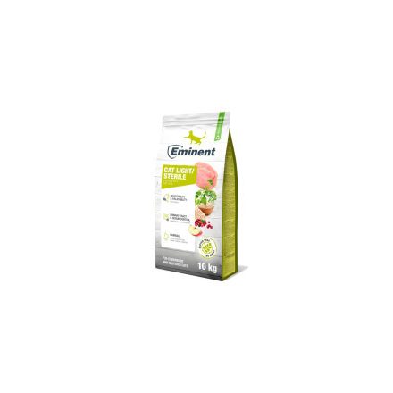 Eminent Macska Light Sterile Csirke 10kg F.zöld Prémium Száraztáp +Prebiotikum