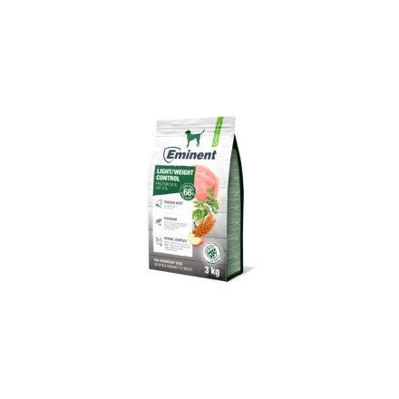 Eminent Kutya Light Weight Control 3kg S.zöld Prémium Száraztáp +Prebiotikum