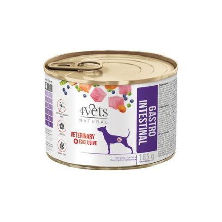 4Vets NATURAL VETERINARY EXCLUSIVE GASTRO INTESTINAL 185g emésztőrendszeri betegségekben szenvedő kutyáknak