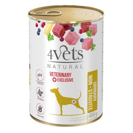 4Vets NATURAL VETERINARY EXCLUSIVE URINARY SUPPORT 400g húgyúti betegségben szenvedő kutyáknak