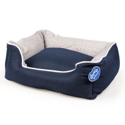 DUVO+ Kényelmes téglalap alakú fekhely kutyáknak L - 110x85x26cm - kék/szürke